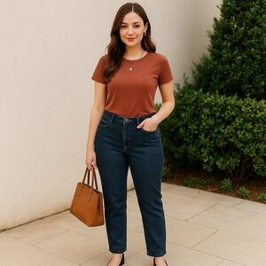 Faded Glory Dark Wash Straight Leg Denim Jeans Women’s Size 12